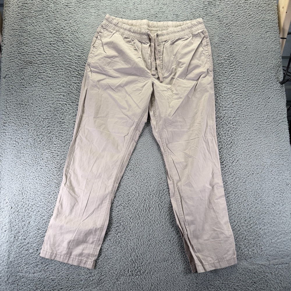 Free Assembly Pant Mens L Beige Cotton Khakis Straight Leg Utility Workwear